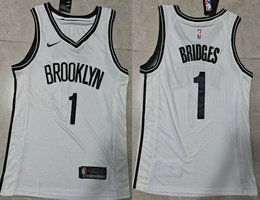 Nike Brooklyn Nets #1 Mikal Bridges White Authentic Stitched NBA Jersey