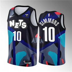Nike Brooklyn Nets #10 Ben Simmons Black 2024 City With Advertising Authentic Stitched NBA Jersey