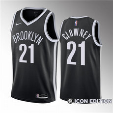 Nike Brooklyn Nets #21 Noah Clowney Black Stitched NBA Jersey