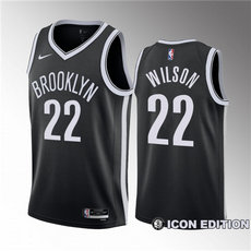 Nike Brooklyn Nets #22 Jalen Wilson Black Stitched NBA Jersey