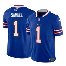 Nike Buffalo Bills #1 Curtis Samuel Blue 2024 F.U.S.E. Authentic Stitched NFL Jersey