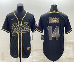 Nike Buffalo Bills #14 Stefon Diggs Black Gold Joint Authentic Stitched baseball jersey