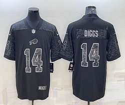 Nike Buffalo Bills #14 Stefon Diggs Black Reflective Authentic Stitched NFL Jersey