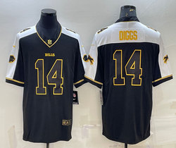 Nike Buffalo Bills #14 Stefon Diggs Black Thanksgiving Gold Name Authentic Stitched NFL Jersey