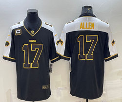 Nike Buffalo Bills #17 Josh Allen Black Thanksgiving Gold Name Authentic Stitched NFL Jersey