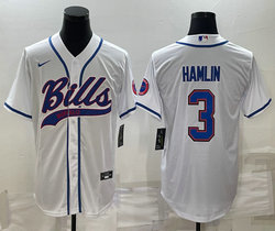 Nike Buffalo Bills #3 Damar Hamlin White Adults Authentic Stitched baseball jersey