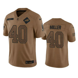 Nike Buffalo Bills #40 Von Miller 2023 Brown Salute To Service Authentic Stitched NFL Jersey