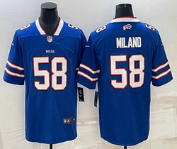 Nike Buffalo Bills #58 Matt Milano Blue Vapor Untouchable Authentic Stitched NFL Jersey