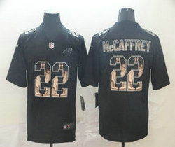Nike Carolina Panthers #22 Christian McCaffrey Black Lady Liberty Authentic Stitched NFL jersey