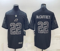 Nike Carolina Panthers #22 Christian McCaffrey Black Reflective Authentic Stitched NFL jersey