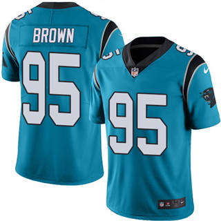 Nike Carolina Panthers #95 Derrick Brown Blue Vapor Untouchable Authentic Stitched NFL Jerseys