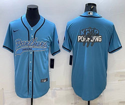 Nike Carolina Panthers Blue With Patch Joint Adults Big Logo Authentic Stitched baseball jersey