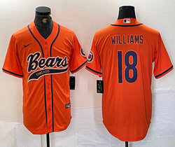 Nike Chicago Bears #18 Caleb Williams Orange Joint adults Authentic Stitched baseball jersey