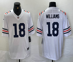 Nike Chicago Bears #18 Caleb Williams White Throwback Vapor Untouchable Authentic Stitched NFL Jerseys
