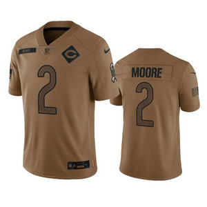 Nike Chicago Bears #2 DJ Moore 2023 Brown Salute To Service Authentic Stitched NFL Jersey