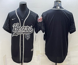 Nike Chicago Bears Blank Black Reflective Authentic Stitched baseball jersey