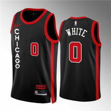 Nike Chicago Bulls #0 Coby White Black 2024 Black City Stitched NBA Jersey