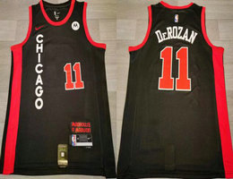 Nike Chicago Bulls #11 Demar Derozan Black 2024 Black City With Advertising Stitched NBA Jersey