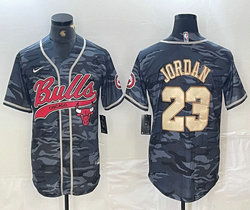 Nike Chicago Bulls #23 Michael Jordan Camo Gold Name Joint Authentic Stitched baseball jersey