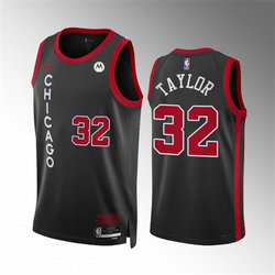 Nike Chicago Bulls #32 Justin Lewis Black 2024 Black City With Advertising Stitched NBA Jersey