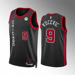 Nike Chicago Bulls #9 Nikola Vucevic Black 2024 Black City With Advertising Stitched NBA Jersey