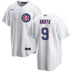 Nike Chicago Cubs ##9 Miguel Amaya White Game Authentic Stitched MLB Jersey