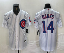 Nike Chicago Cubs #14 Ernie Banks White Game Authentic Stitched MLB Jersey
