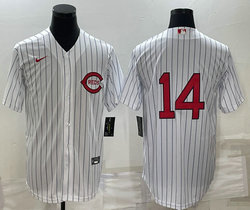 Nike Chicago Cubs #14 Ernie Banks White Strip throwback Authentic Stitched MLB jersey