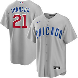 Nike Chicago Cubs #21 Shōta Imanaga Grey Game Authentic Stitched MLB Jersey