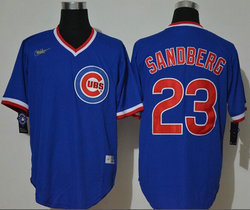Nike Chicago Cubs #23 Ryne Sandberg Blue New Pullover Throwback Authentic stitched MLB jersey