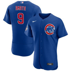 Nike Chicago Cubs #9 Miguel Amaya Blue Flex Base Authentic Stitched MLB Jersey