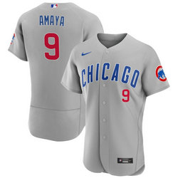 Nike Chicago Cubs #9 Miguel Amaya Grey Flex Base Authentic Stitched MLB Jersey