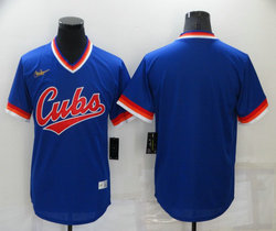 Nike Chicago Cubs Blank Gold Nike patch Blue Pullover Authentic Stitched MLB Jerseys