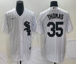Nike Chicago White Sox #35 Frank Thomas White With Name Game Authentic Stitched MLB Jersey