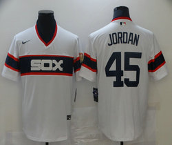Nike Chicago White Sox #45 Michael Jordan White Game Pullover Authentic Stitched MLB Jersey