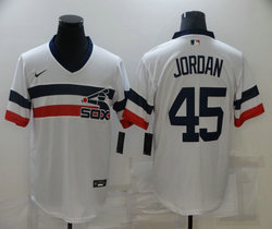 Nike Chicago White Sox #45 Michael Jordan White Pullover Throwback Game Authentic Stitched MLB Jersey