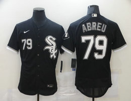 Nike Chicago White Sox #79 Jose Abreu Black #79 in front Flexbase Authentic Stitched MLB Jersey