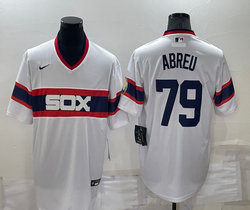 Nike Chicago White Sox #79 Jose Abreu White Pullover Game Authentic Stitched MLB Jersey