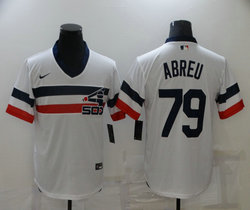 Nike Chicago White Sox #79 Jose Abreu White Pullover Throwback Game Authentic Stitched MLB Jersey