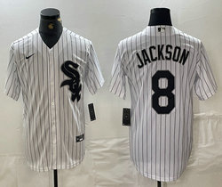 Nike Chicago White Sox #8 Bo Jackson White Game Authentic Stitched MLB Jersey