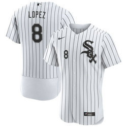 Nike Chicago White Sox #8 Nicky Lopez White Flex Base Authentic Stitched MLB Jersey