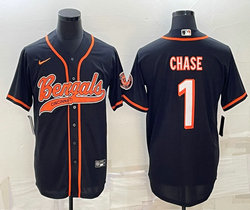 Nike Cincinnati Bengals #1 Ja'Marr Chase Black Joint Authentic Stitched baseball jersey
