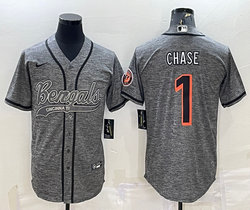 Nike Cincinnati Bengals #1 Ja'Marr Chase Hemp grey Joint Authentic Stitched baseball jersey