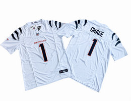 Nike Cincinnati Bengals #1 Ja'Marr Chase White 2023 F.U.S.E Authentic Stitched NFL Jersey