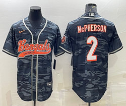 Nike Cincinnati Bengals #2 Evan McPherson Grey Camo Joint Authentic Stitched baseball jersey