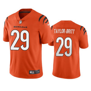 Nike Cincinnati Bengals #29 Cam Taylor-Britt Orange Vapor Untouchable Authentic Stitched NFL Jersey