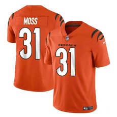 Nike Cincinnati Bengals #31 Zack Moss Orange Vapor Untouchable Authentic Stitched NFL Jersey