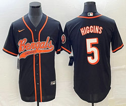 Nike Cincinnati Bengals #5 Tee Higgins Black Joint Authentic Stitched baseball jersey