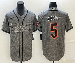 Nike Cincinnati Bengals #5 Tee Higgins Hemp grey Joint Authentic Stitched baseball jersey