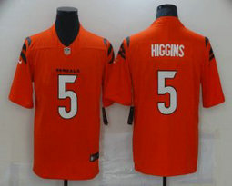 Nike Cincinnati Bengals #5 Tee Higgins Orange Vapor Untouchable Authentic Stitched NFL Jersey